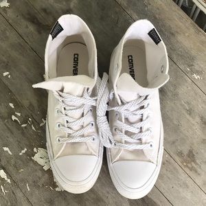 White Converse high tops